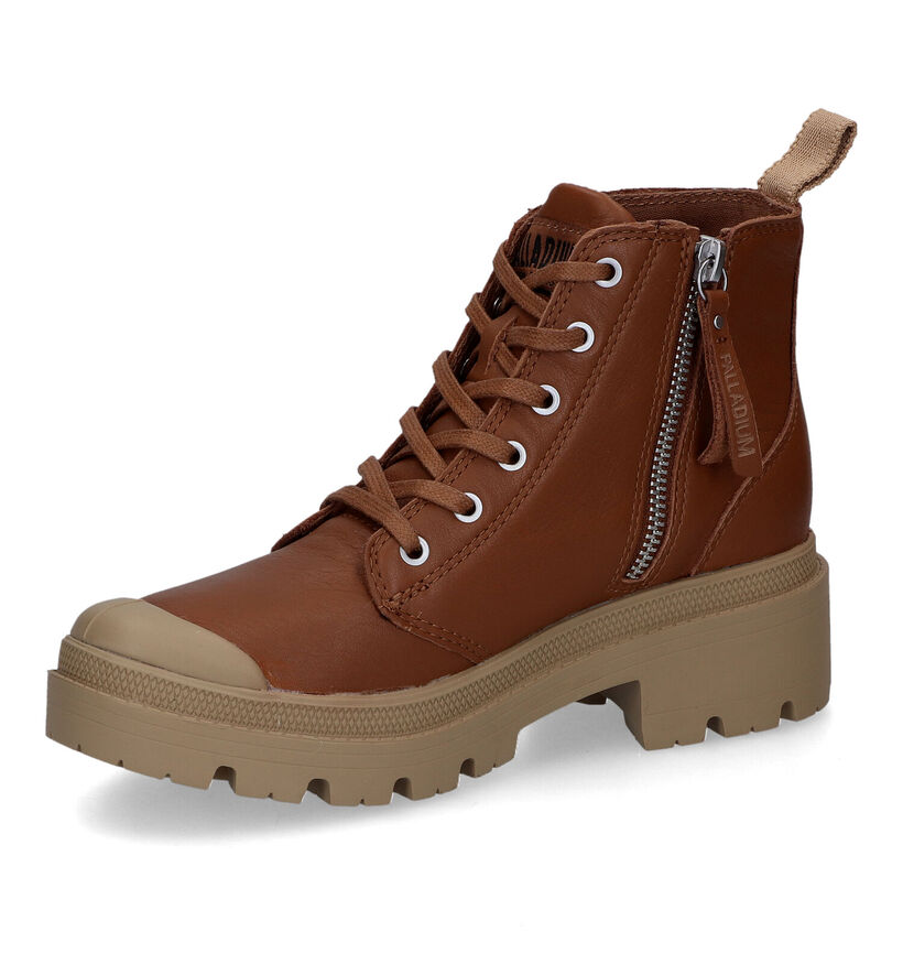 Palladium Pallabase Bottines en Cognac pour femmes (313441) - pour semelles orthopédiques