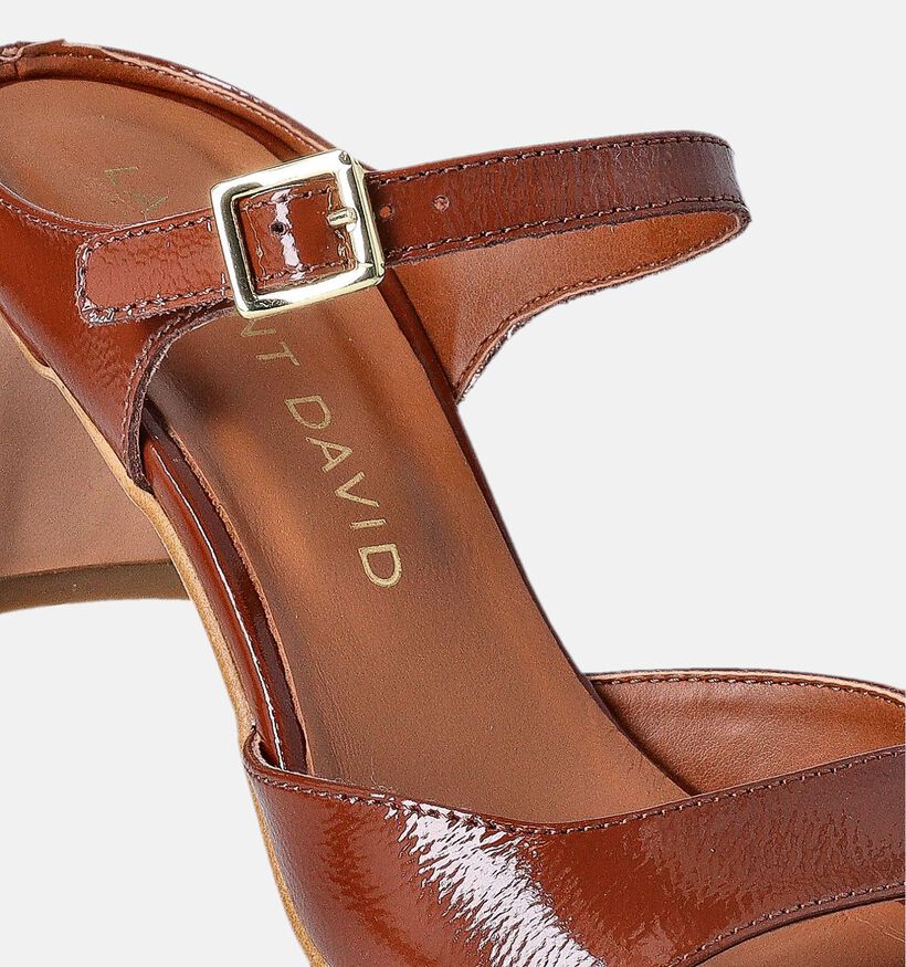 Laurent David Cognac Sandalen met hak voor dames (357836)