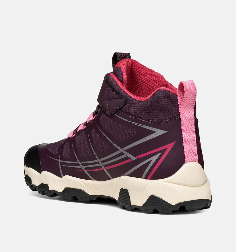 Geox Magnetar Baskets montantes en Bordeaux pour filles (376278) - pour semelles orthop&eacute;diques