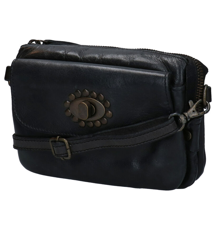 Bear Design Zwarte Crossbody Tas in leer (284321)