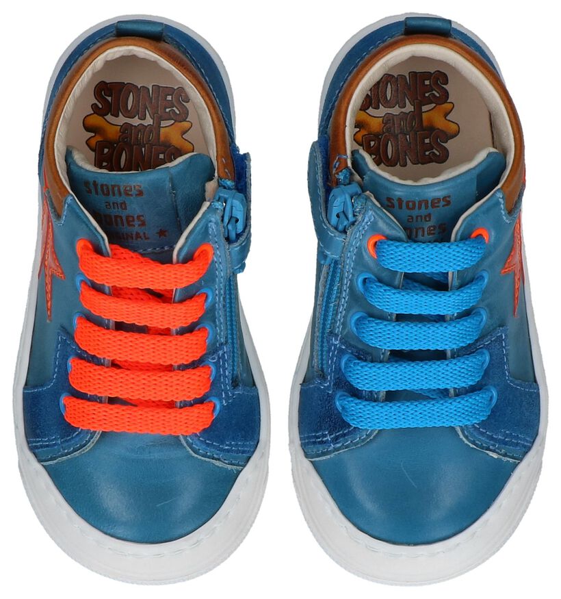 STONES and BONES Chaussures hautes en Bleu en cuir (239840)