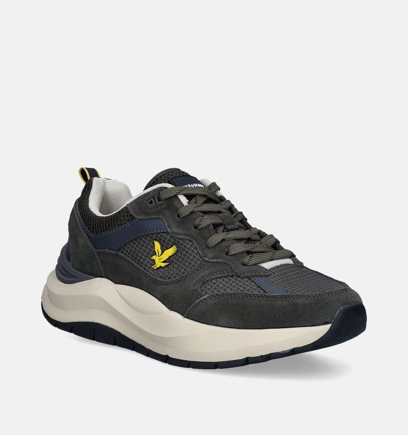 Lyle & Scott Dunbar II Chunky Low Olijfgroene Veterschoenen voor heren (356126) - geschikt voor steunzolen