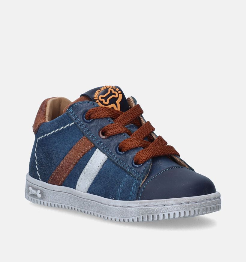 STONES and BONES Nepo Bottines en Bleu pour garçons (345968) - pour semelles orthopédiques
