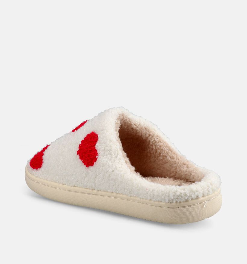 Torfs Home Teddy Pantoufles en &Eacute;cru/Rouge pour filles, femmes (349415)