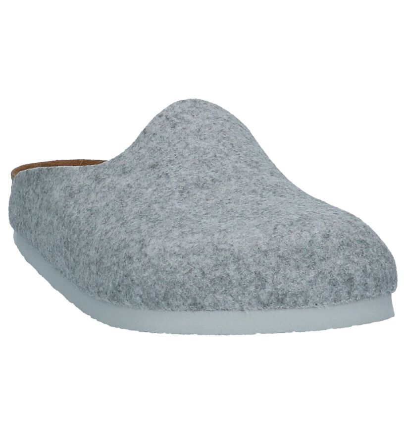 Birkenstock Amsterdam Pantoufles ouvertes en Gris clair en textile (231566)