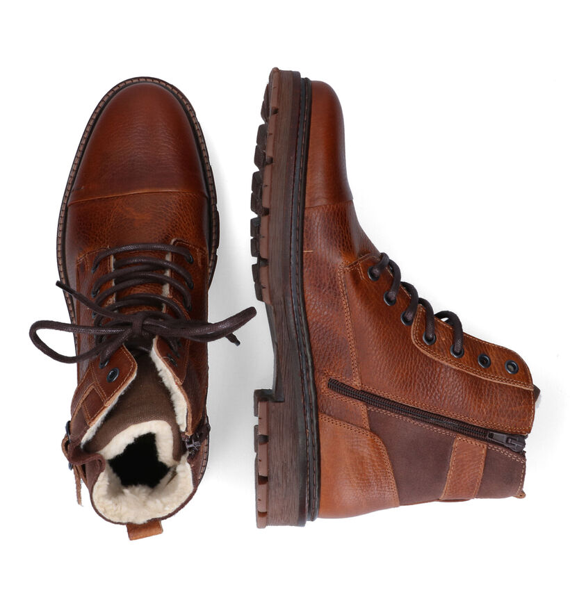 Bullboxer Cognac Veterboots voor heren (318458) - geschikt voor steunzolen