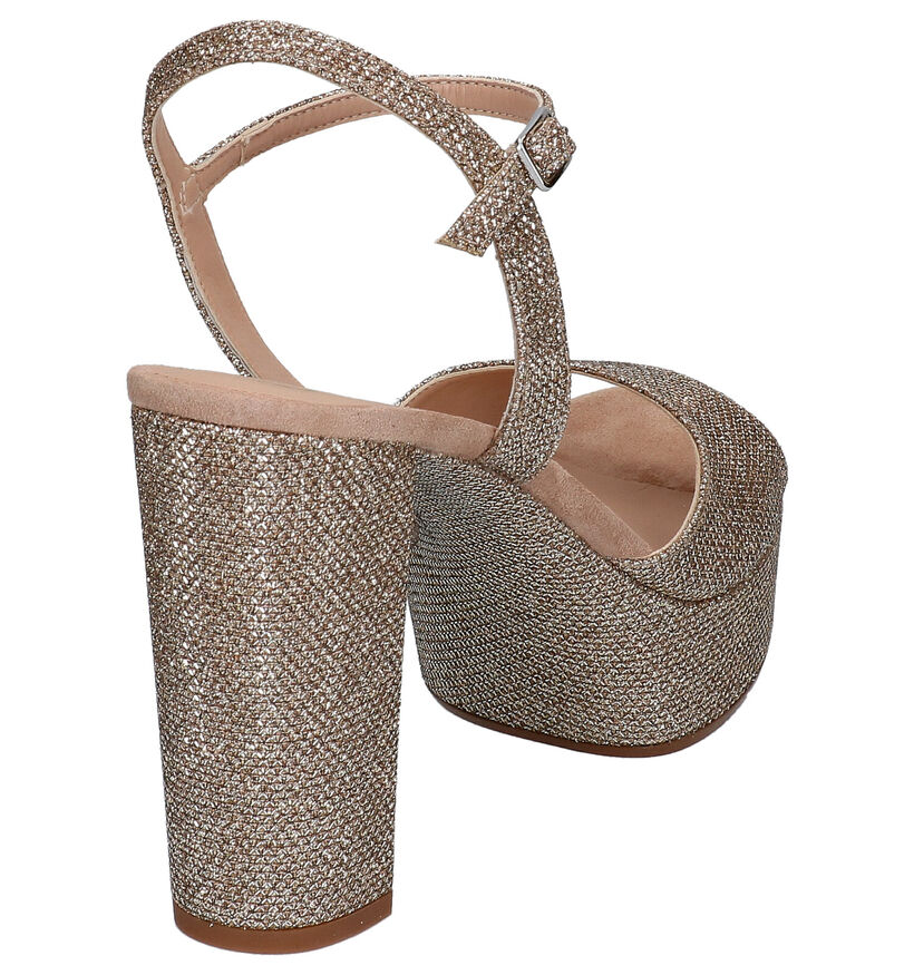 Unisa Vegara Sandales en Or en textile (275016)