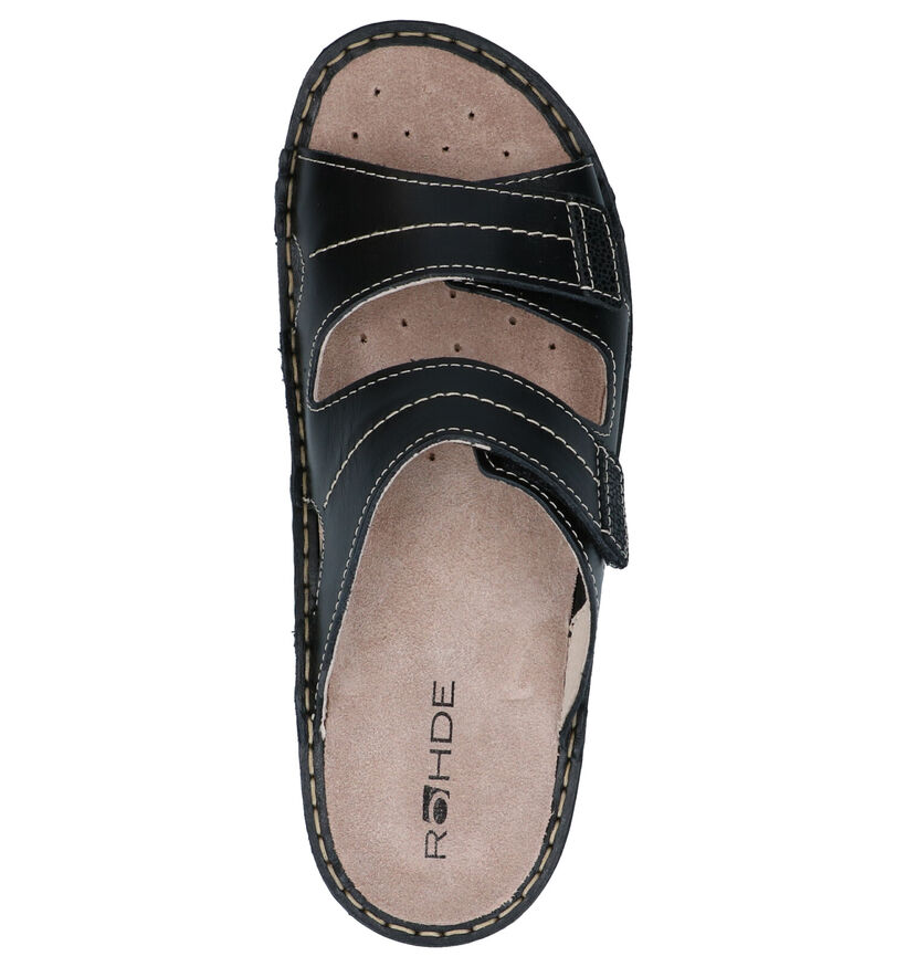 Rohde Nu-pieds compensées en Noir pour femmes (250634) - pour semelles orthopédiques