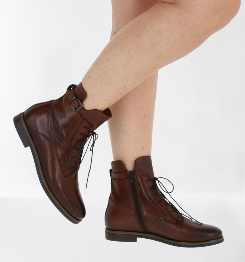 Hampton Bays Bottines plates en Cognac en cuir (277862)