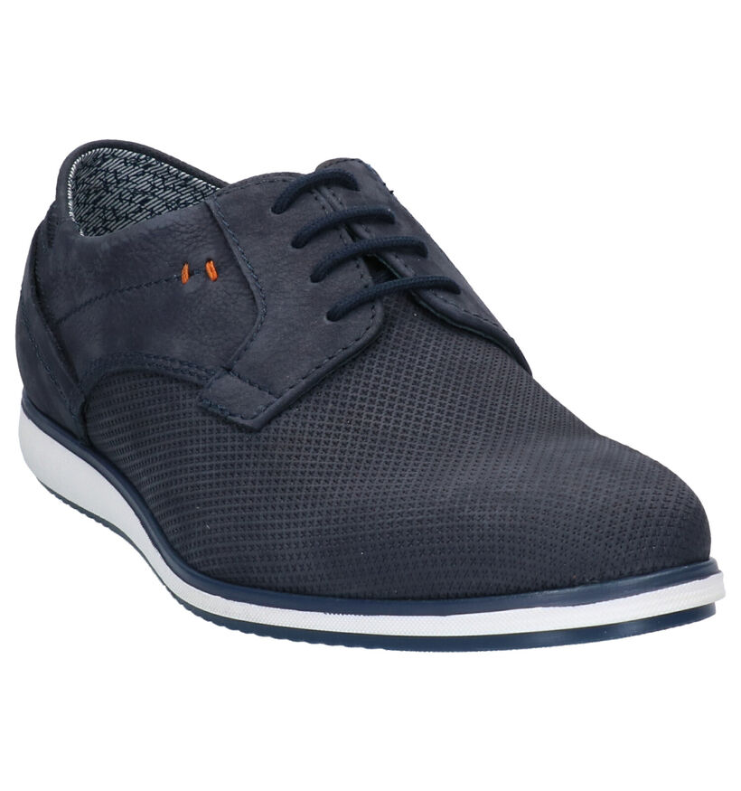 Borgo Sport Blauwe Veterschoenen in nubuck (265949)