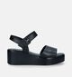 Gabor Best Fitting Zwarte Sandalen Met Sleehak voor dames (339372)