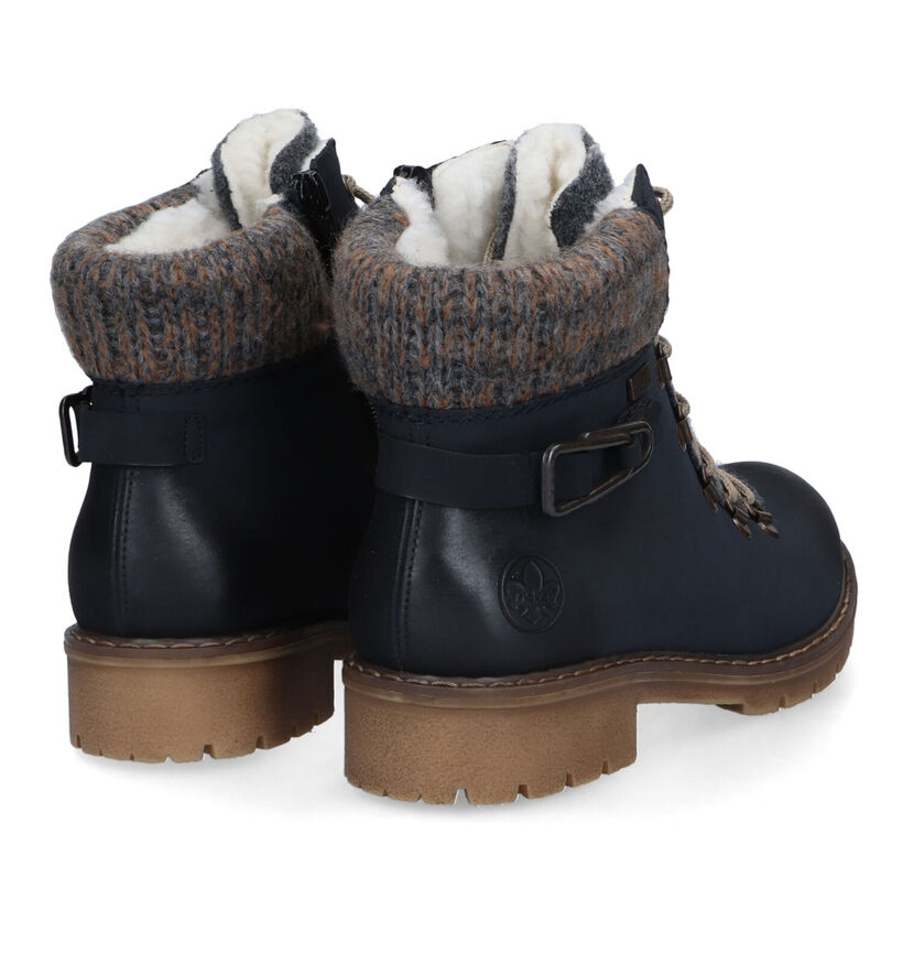 Rieker Boots à lacets en Bleu foncé pour femmes (331612) - pour semelles orthopédiques