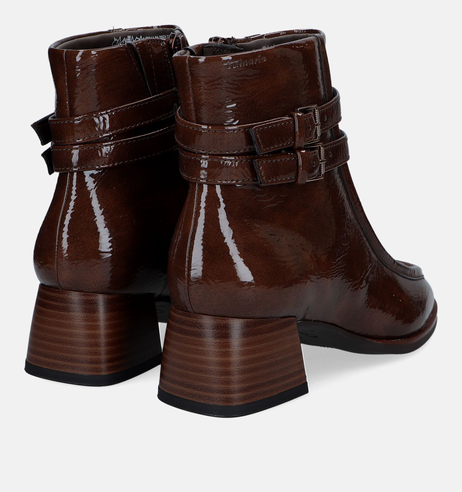 Tamaris Cognac Lakleer Enkellaarsjes | Dames Enkellaarsjes | Online op  TORFS.BE