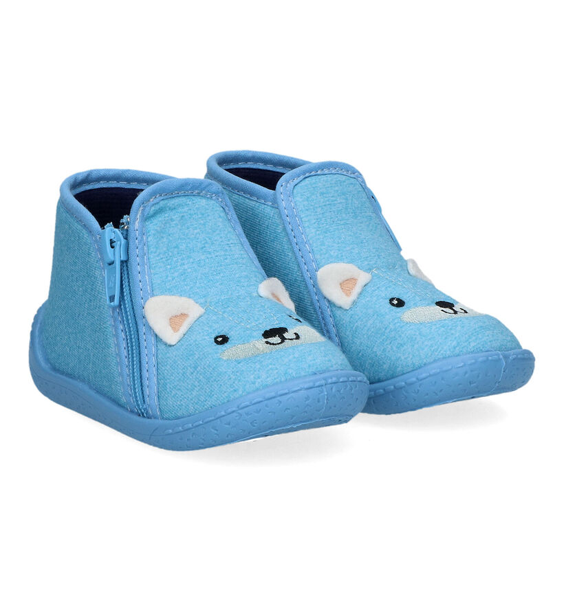 Milo & Mila Pantoufles pour bébé en Bleu clair pour garçons (325234)