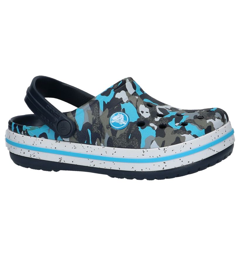 Blauwe Slippers Crocs Crocband met Camouflageprint in kunststof (224392)