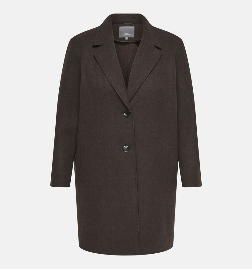 ONLY Carmakoma Carrie Manteau court en Brun fonc&eacute; pour femmes (378398)