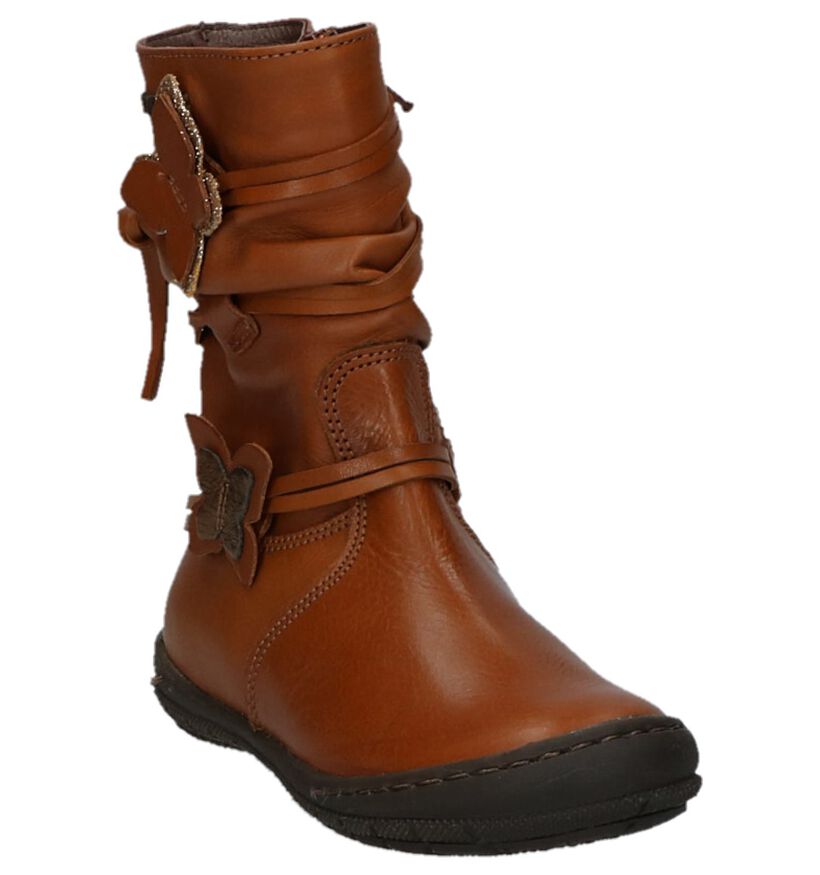 STONES and BONES Bottes basses en Cognac en cuir (225595)