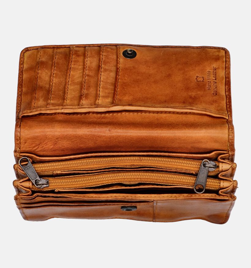 Bear Design Porte-monnaie zipp&eacute; en Cognac pour femmes (382123)