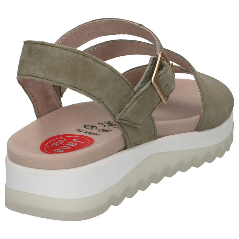 Jana Groene Sandalen in nubuck (286450)