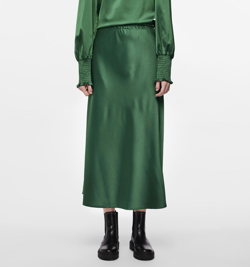 Pieces Norella HW Ankle Groene Satijnen Rok voor dames (339702)