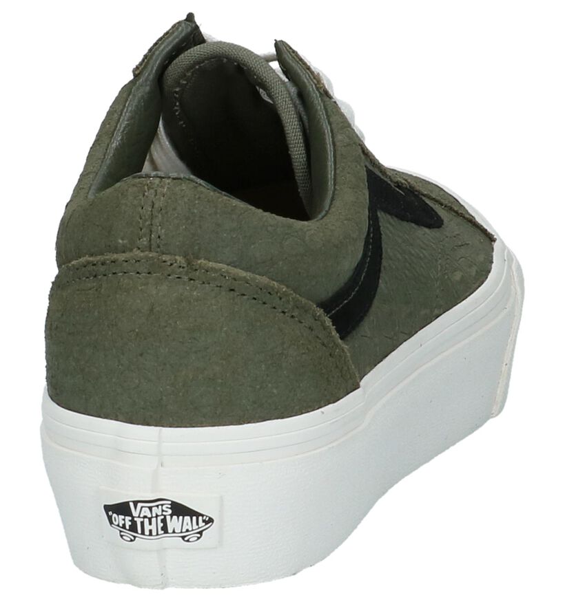 Vans Old Skool Platform Groene Lage Sneakers, , pdp