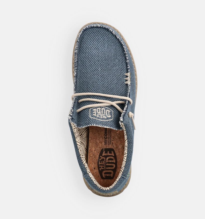 HEYDUDE Wally Braided Blauwe Instappers voor heren (370075) - geschikt voor steunzolen