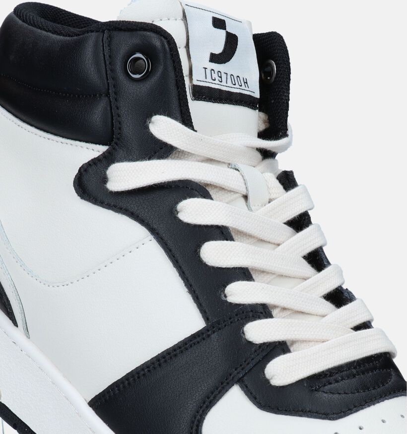 SJ Baskets montantes en Blanc/Noir pour hommes (341559) - pour semelles orthopédiques