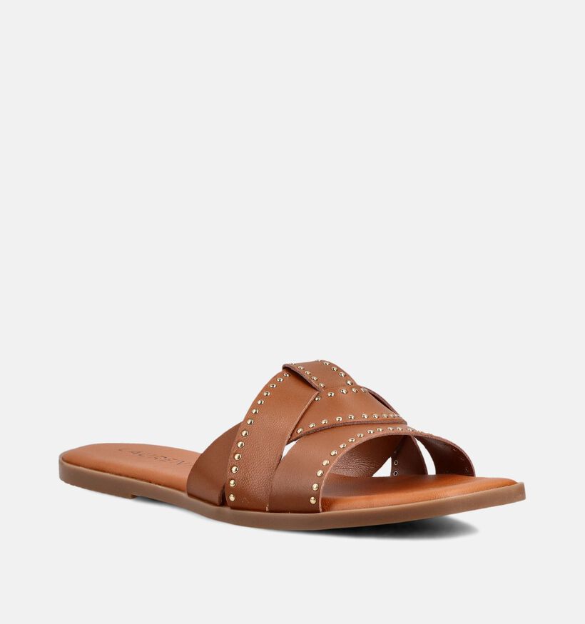 Laurent David Cognac Platte Slippers voor dames (374163)