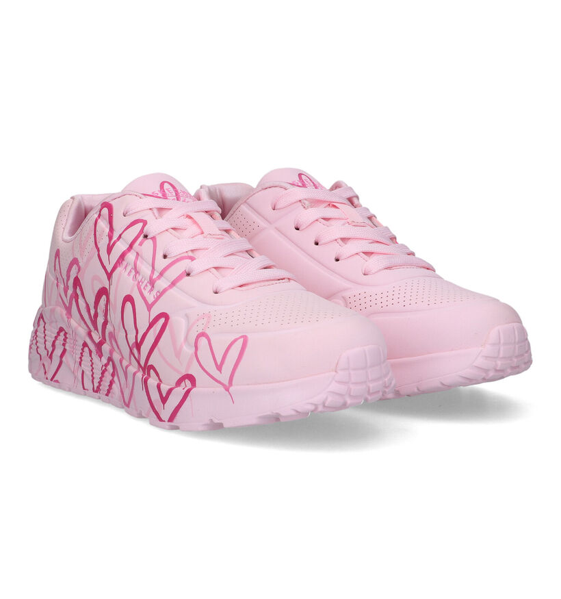 Skechers X J Goldkrown Uno Lite Baskets en Rose pour filles (334317)