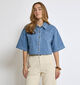 Minus Evina Chemise cropped en Bleu pour femmes (359030)
