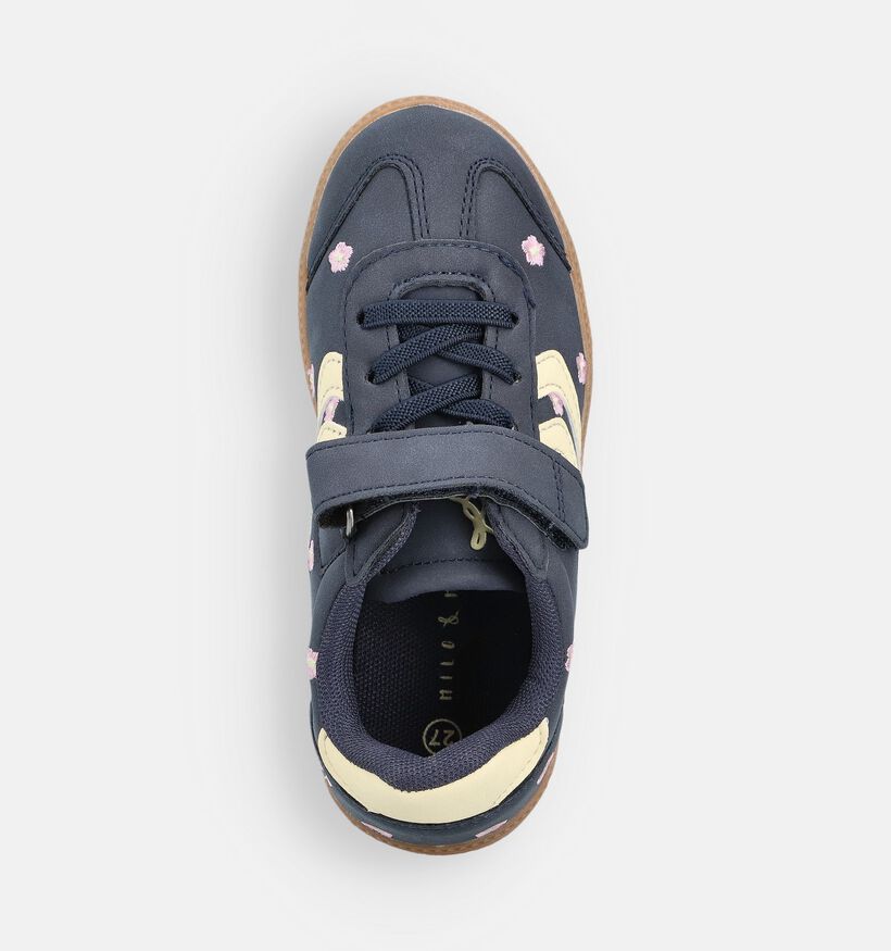 Milo & Mila Blauwe/Gele Sneakers voor meisjes (366030)