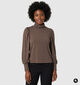 Minuit Douze Elycia Donkerbruine T-shirt Lange Mouwen voor dames (381867)