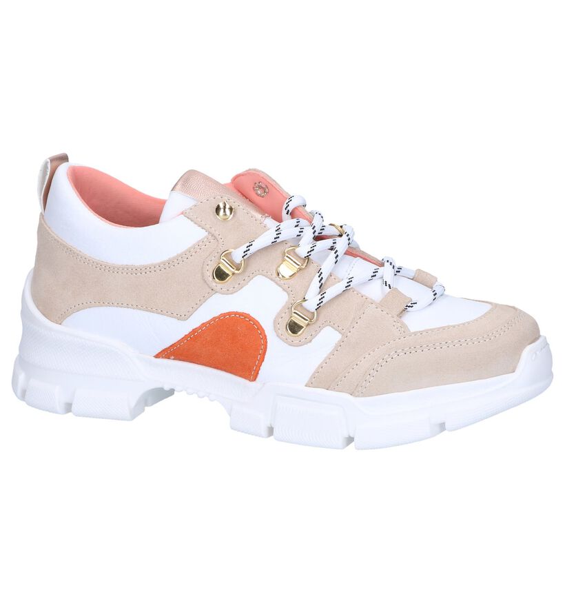 Wit/Beige Sneakers SPM Lulu in daim (261822)