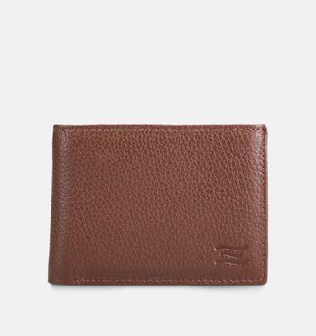 Crinkles Portemonnees Zwart/Cognac/Bruin