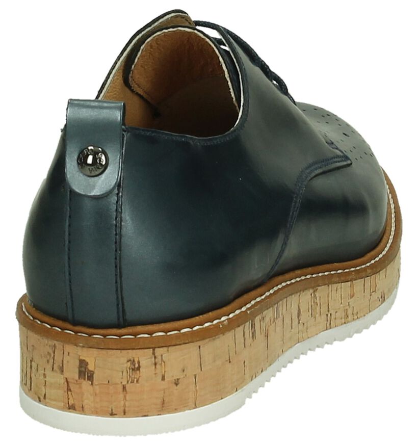 Scapa Chaussures à lacets en Bleu foncé en cuir (194550)