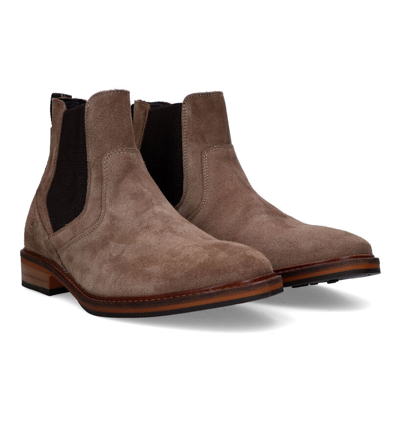 Bullboxer Bottines Chelsea en Taupe pour hommes (331809) - pour semelles orthopédiques