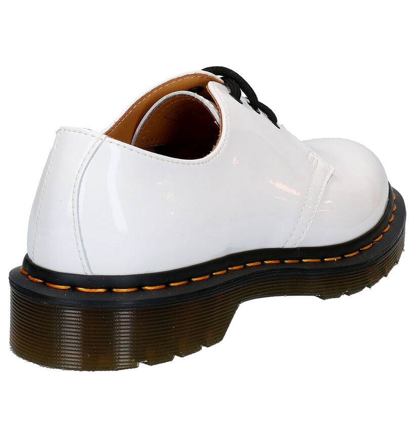 Dr. Martens Witte Veterschoenen in lak (284703)