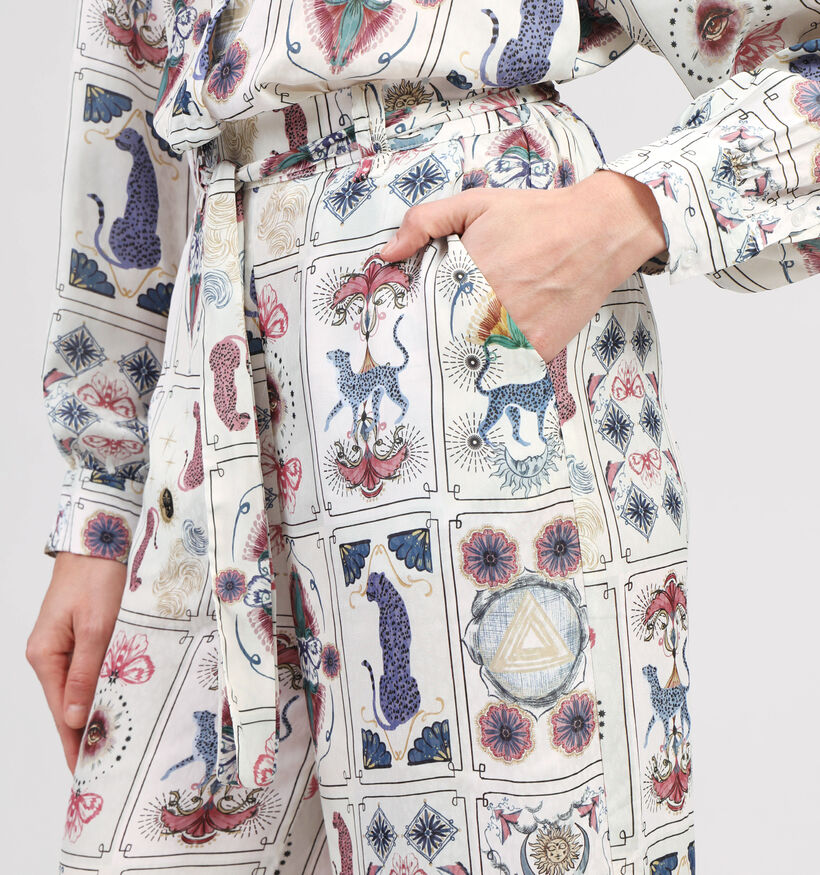 Rue Mazarine Zola Witte Wijde Broek met Print voor dames (357937)