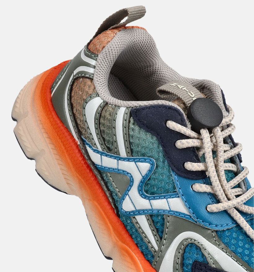 Naturino Wave Baskets basses en Bleu/Multi pour gar&ccedil;ons (380172) - pour semelles orthop&eacute;diques