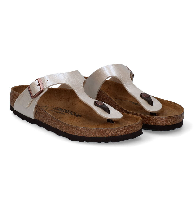 Birkenstock Gizeh Birko-Flor Zwarte Teenslippers voor dames (338058)