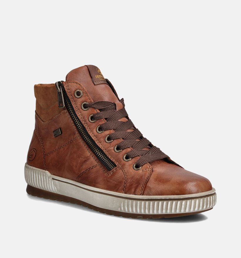 Remonte Cognac Hoge Sneakers met Rits voor dames (360394) - geschikt voor steunzolen
