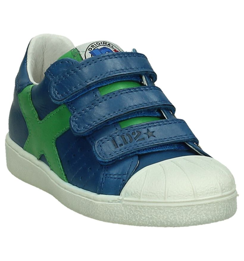 Little David Donker Blauwe Velcroschoenen, , pdp