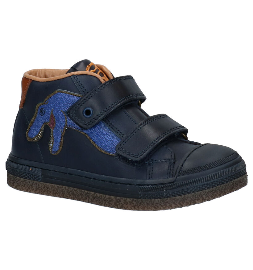 STONES and BONES Linop Cognac Velcroboots in leer (295163)