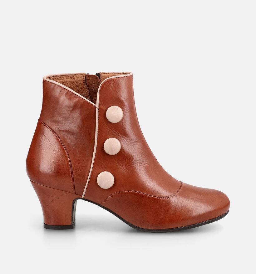 Miz Mooz Ferry Cognac Enkellaarzen met Hoge Hak voor dames (381360)