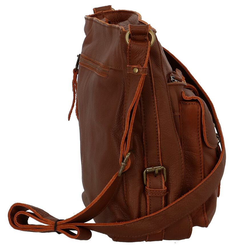 Blauwe Crossbody Tas Mocca in leer (235838)