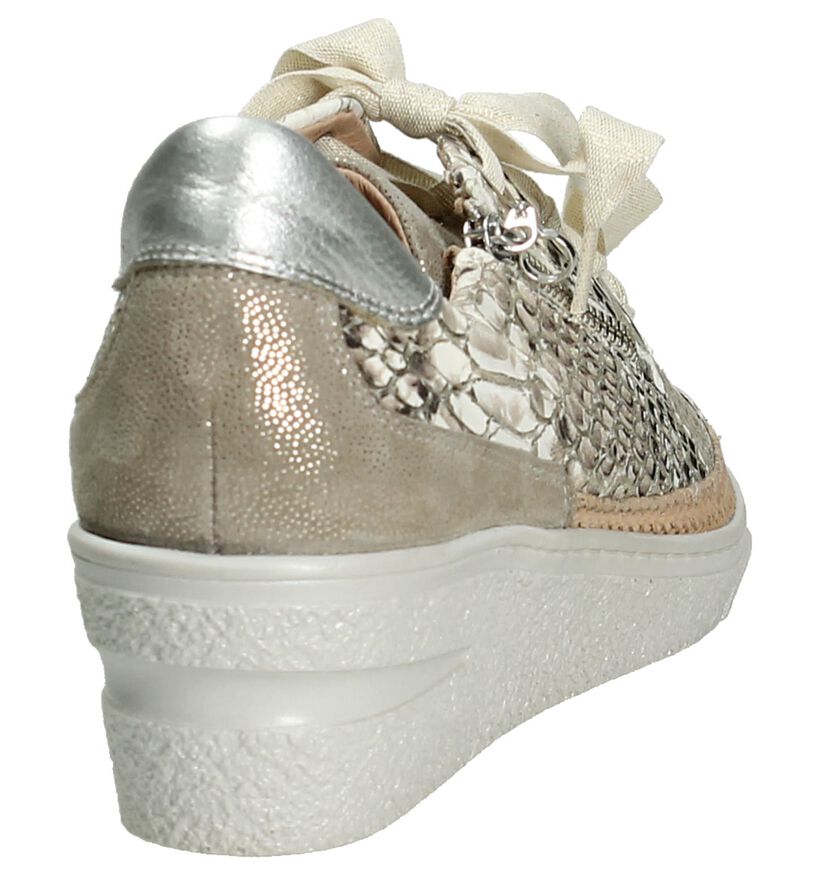 Softwaves Gouden Sneakers met Sleehak, , pdp