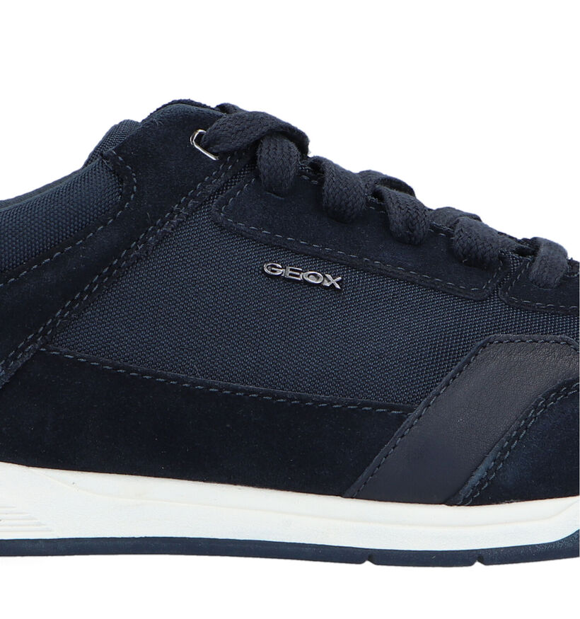 Geox Spherica Blauwe Veterschoenen in daim (326719)