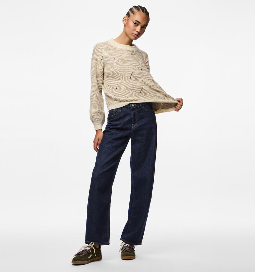 Pieces Jenna O-Neck Pull en Beige pour femmes (378351)