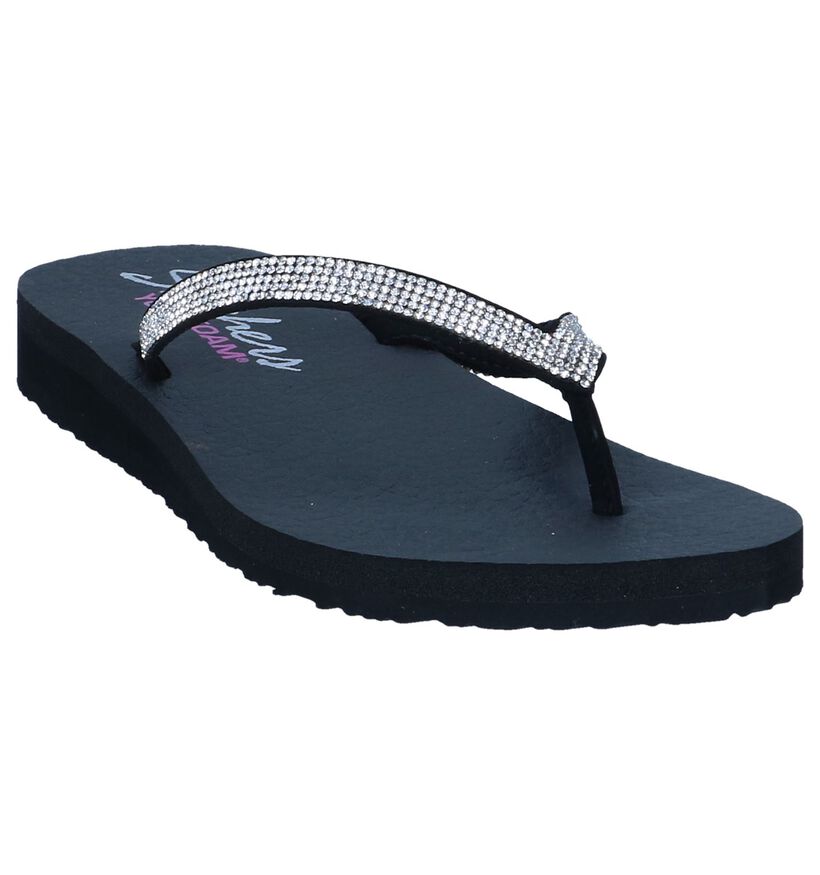 Zwarte Teenslippers Skechers Meditation Chill in kunstleer (240502)