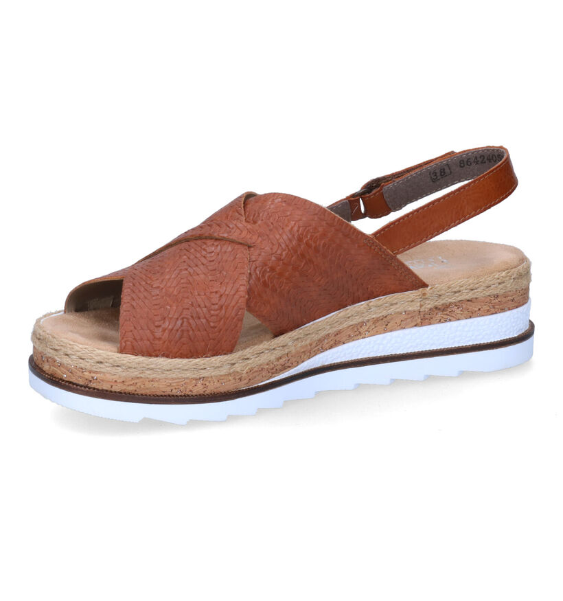 Rieker Cognac Sandalen met sleehak voor dames (323574)